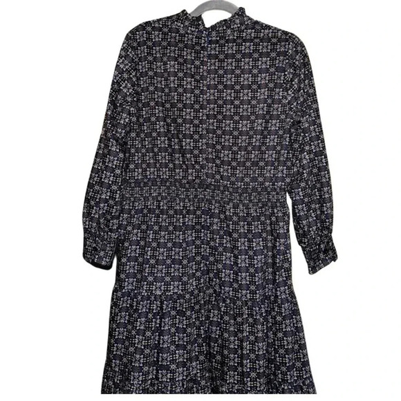 Draw Boho Peasant Long Sleeve Mock Neck Tiered Midi Dress Size Medium - Picture 6 of 8